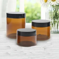 250ml Amber Plastic Jar Cosmetic Jar