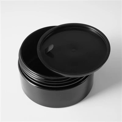 Bright Matte Black Plastic Jar For Face Cream Custom Capacity