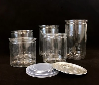 Prozorne PET plastične pločevinke z obročki za enostavno vlečenje, pločevinke z izvlečnim jezičkom in pokrovom, odpornim proti prahu, prazni prozorni kozarci za shranjevanje sladkarij, embalaža za prigrizke